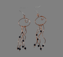 Load image into Gallery viewer, Jellyfish - Earrings - Blue Goldstone