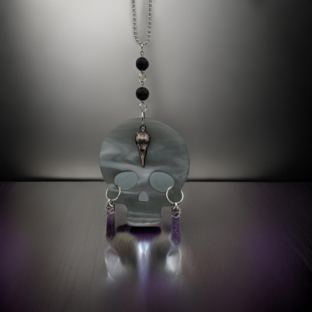 Skull - rear view mirror - aromatherapy