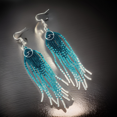 Beaded - wave - Earrings