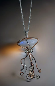 Celestine Moonstone -  Jellyfish - Necklace