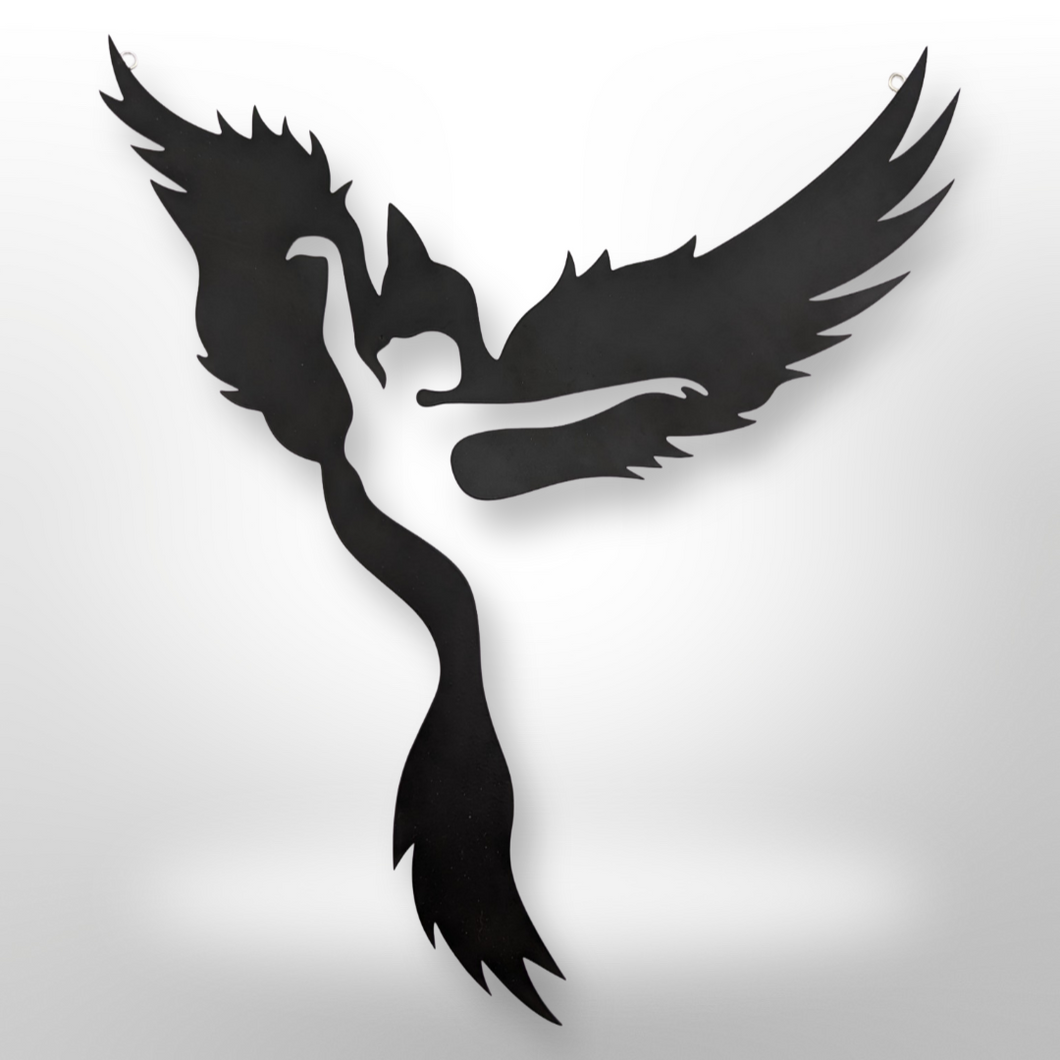 Phoenix with human silhouette - Metal Art