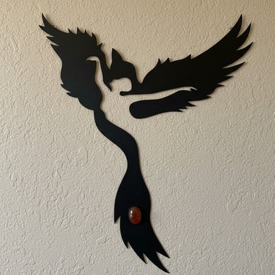The Soul's Accent - Phoenix - Carnelian - Metal Art