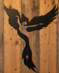 The Soul's Accent - Phoenix - Carnelian - Metal Art