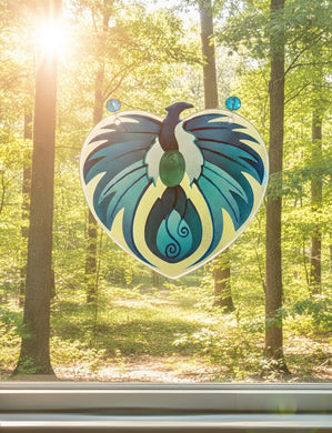 A firey Rebirth - Phoenix - Sun Catcher - home decor
