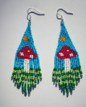 Load image into Gallery viewer, Enchanted Awakening -Beaded - Mushroom, Earrings