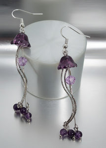The Amethyst Tendril - Jellyfish -  Earrings