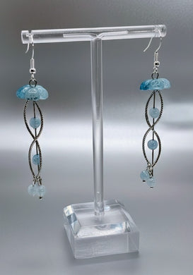 Ocean's Embrace - Jellyfish - Earrings - Aquamarine