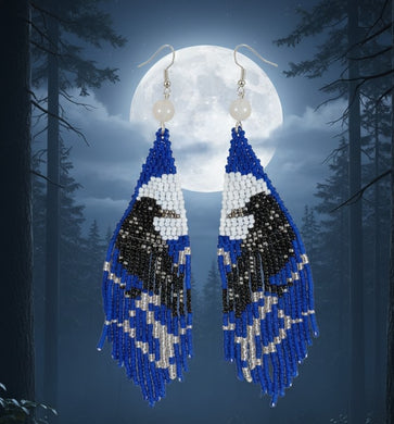 Embrace the Whispers of the Raven - Moonstone - Earrings