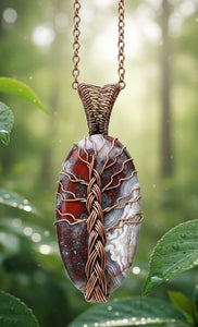 Amulet of Grounded Growth - Crazy Lace Agate - Necklace