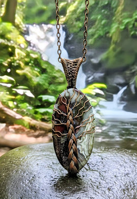 Amulet of Grounded Growth - Crazy Lace Agate - Necklace