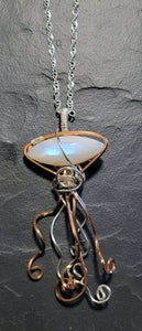 Celestine Moonstone -  Jellyfish - Necklace