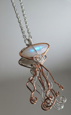 Celestine Moonstone -  Jellyfish - Necklace
