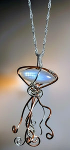 Celestine Moonstone -  Jellyfish - Necklace