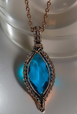 The Weave of Truth- Copper Wrapped - Blue Topaz - Necklace