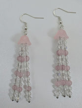Load image into Gallery viewer, Talisman of Unconditional Love - Jellyfish - Earrings - Rose Quartz