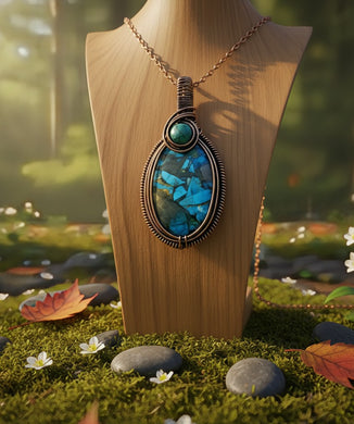 The Copper Vein Talisman - Turquoise Oyster - Necklace