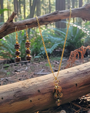 The Wolf Stone Set - Tiger Eye Necklace & Earrings