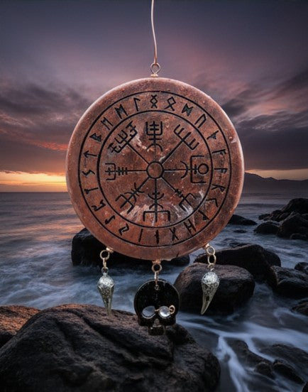 The Navigator Talisman - Viking compass - Skull - Raven -