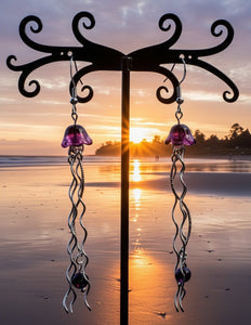 Jellyfish Amulet  - Earrings - Amethyst
