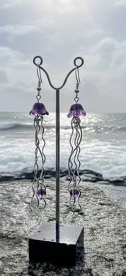 Jellyfish Amulet  - Earrings - Amethyst