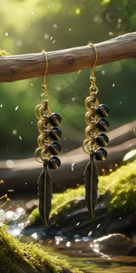 The Guardians Feather - Earrings - Smokey Quartz