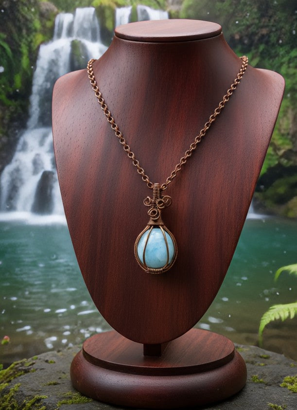 The Tranquil Creator - Copper wrapped, Larimer, Necklace