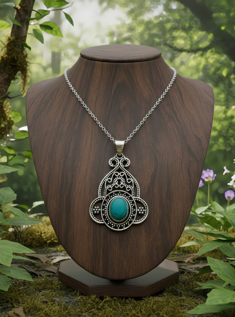 The Traveler's Aegis - Tibetan Turquoise - Necklace