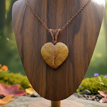 Load image into Gallery viewer, The Fiery Heart - Copper wrapped -Tree of Life - Carnelian heart - Necklace