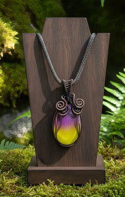 The Harmony Necklace: Dual-Tone Ametrine and Oxidized Copper