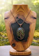 Load image into Gallery viewer, The Shadow Walker -Copper wrapped, Tree of life, Gold sheen obsidian, Necklace