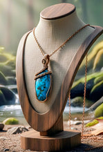 Load image into Gallery viewer, The Artisan&#39;s Embrace: Copper &amp; Turquoise Talisman- Necklace