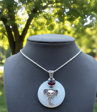 Load image into Gallery viewer, Amulet of Intent - Opalite &amp; Garnet Elephant Necklace