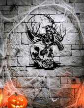 Load image into Gallery viewer, Gothic - Metamorphosis at Midnight - Raven - Skull - Full moon Metal art