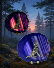 Load image into Gallery viewer, Howling Spirit Wolf  - Agate - Candle Holder