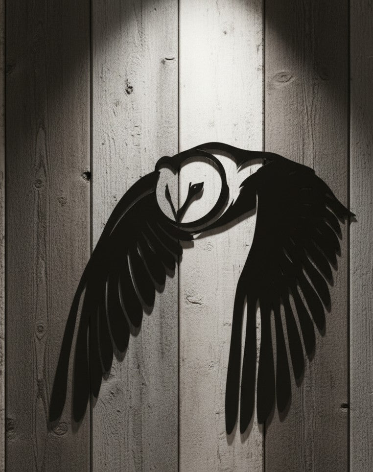 The Silent Seeker - Owl in flight - Metal Art