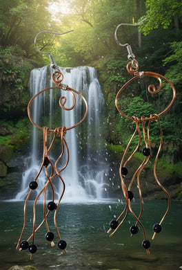 Stargazer - Jellyfish - Earrings - Blue Goldstone