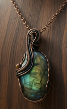 Load image into Gallery viewer, The Luminous Veil - Labradorite - Necklace - Copper Wrapped