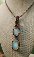 Load image into Gallery viewer, The Aligned Duet - Angel Aura Quartz Twin - Copper - Necklace