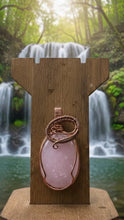 Load image into Gallery viewer, The Heart&#39;s Embrace - Rose Quartz, Copper wrapped, Pendant