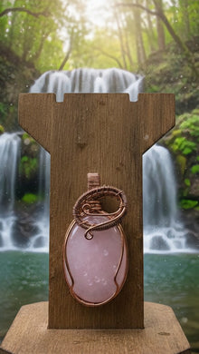 The Heart's Embrace - Rose Quartz, Copper wrapped, Pendant