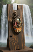 Load image into Gallery viewer, Coral Fire Mosaic - Copper - Spiny Oyster -Pendant