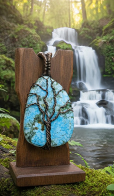 Wisdom of the Water - Copper wrapped Tree of life - Pendant