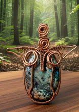 Load image into Gallery viewer, Shattuckite Awakener - Copper wire wrapped - Owl - Shattuckite- Pendant