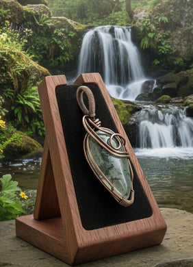 Healer's quiet secret - Copper wrapped - Prehnite - Pendant