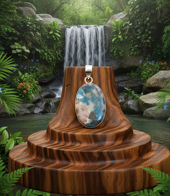 The Ascension Point Pendant - Rare Irnimite Blue Jasper