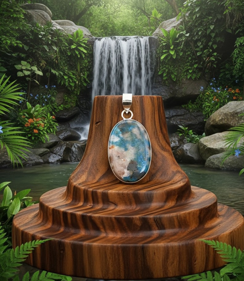 The Ascension Point Pendant - Rare Irnimite Blue Jasper