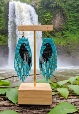 Whispers of the woods - Beaded - Raven - Earrings