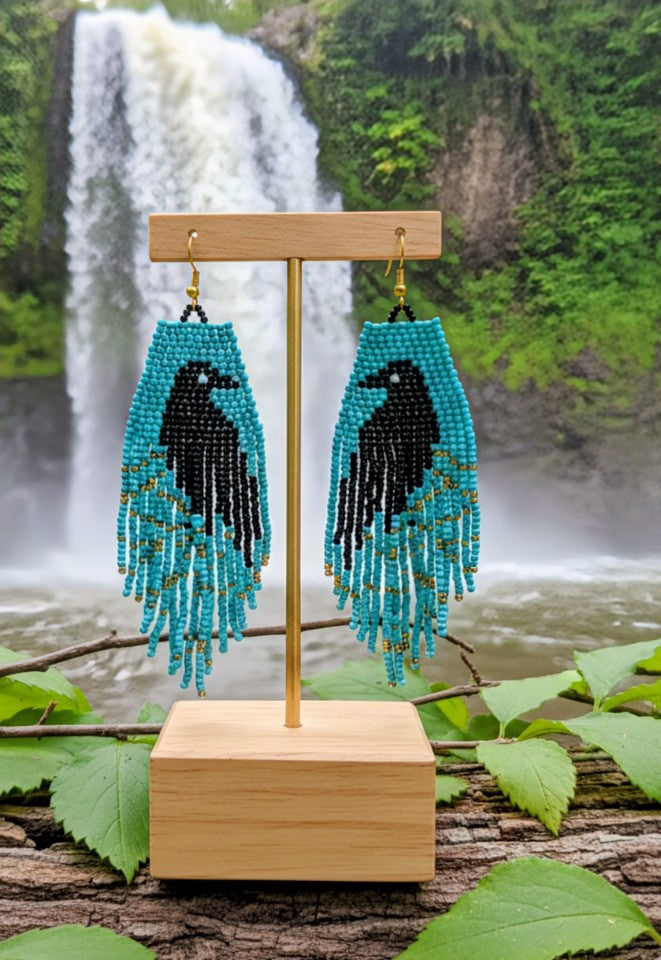Whispers of the woods - Beaded - Raven - Earrings