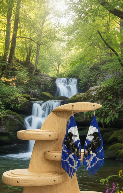 The Raven's Wisdom Beaded -  Earrings