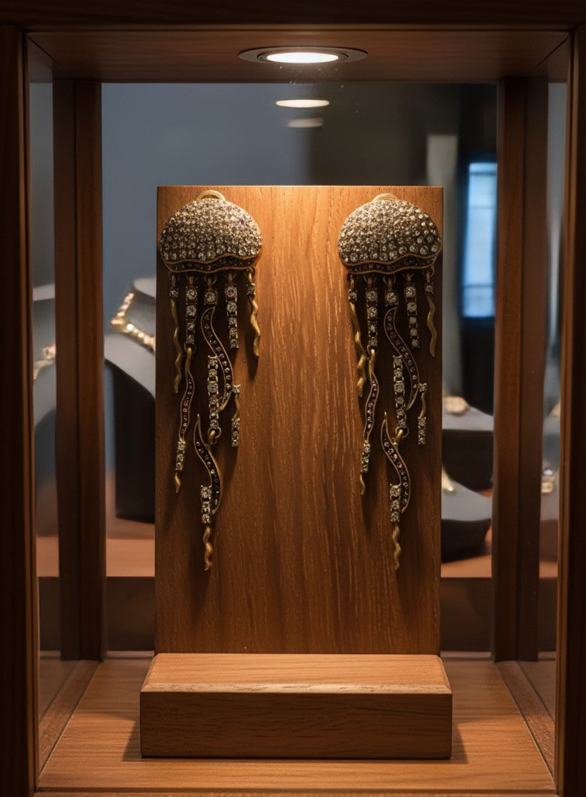 Champagne Tentacle - Jellyfish - Earrings